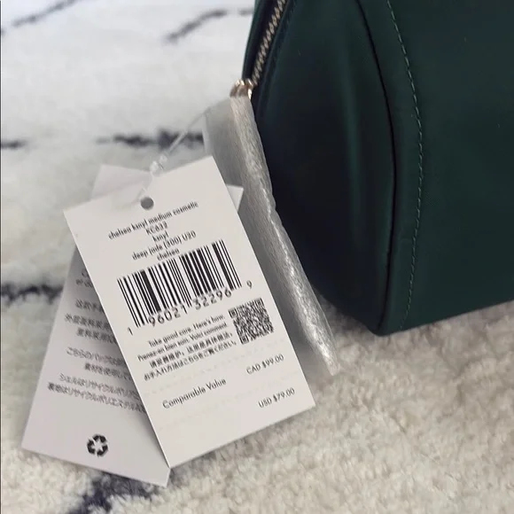 Kate Spade Green Cosmetic Case with Gold Accents - Picture 2 of 2